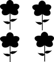 vector silhouet van bloemen Aan wit achtergrond