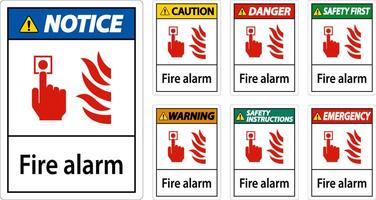 noodgeval brand alarm teken Aan wit achtergrond vector