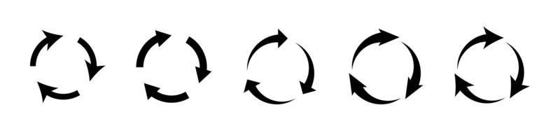 recycle pijl pictogrammen set. pijl recycle symbool reeks eps10 - vector
