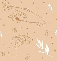 boho gestileerd esoterisch hand- naadloos patroon. vector