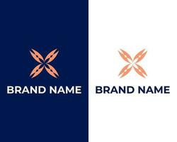 brief X modern modieus mode en kleding bedrijf logo ontwerp vector