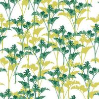 naadloos gemengd groen en geel bladeren patroon achtergrond , groet kaart of kleding stof vector