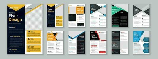 folder verzameling, bedrijf folder bundel, zakelijke folder set, a4 lay-out en zakelijke brochure reeks lay-out vector