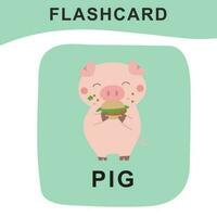 schattig geheugenkaart van dier boerderij. leerzaam afdrukbare spel kaarten. kleurrijk afdrukbare flitskaarten. vector illustratie.