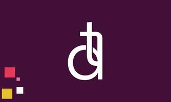 alfabet letters initialen monogram logo dt, td, d en t vector