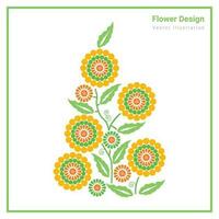 kleurrijk bloemen en mooi bladeren kader en achtergrond vector. vector