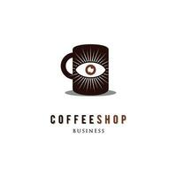 koffie winkel oog icoon logo ontwerp sjabloon vector