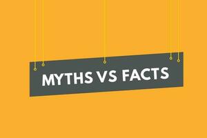 mythen vs feiten tekst knop. mythen vs feiten teken icoon etiket sticker web toetsen vector