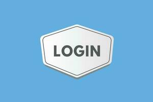 Log in tekst knop. Log in teken icoon etiket sticker web toetsen vector