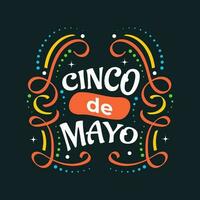 kleurrijk cinco de mayo belettering. kan worden gebruikt voor banier, poster, en groet kaart vector