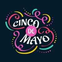 kleurrijk cinco de mayo belettering. kan worden gebruikt voor banier, poster, en groet kaart vector