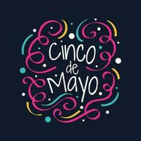 kleurrijk cinco de mayo belettering. kan worden gebruikt voor banier, poster, en groet kaart vector