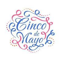 kleurrijk cinco de mayo belettering. kan worden gebruikt voor banier, poster, en groet kaart vector