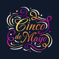 kleurrijk cinco de mayo belettering. kan worden gebruikt voor banier, poster, en groet kaart vector