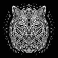 vector kleur wolf wit