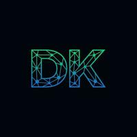 abstract brief dk logo ontwerp met lijn punt verbinding voor technologie en digitaal bedrijf bedrijf. vector