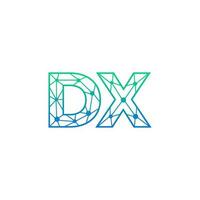 abstract brief dx logo ontwerp met lijn punt verbinding voor technologie en digitaal bedrijf bedrijf. vector