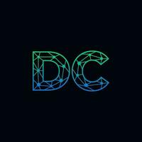 abstract brief dc logo ontwerp met lijn punt verbinding voor technologie en digitaal bedrijf bedrijf. vector