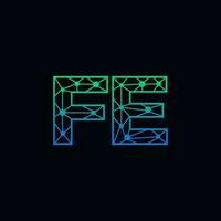 abstract brief fe logo ontwerp met lijn punt verbinding voor technologie en digitaal bedrijf bedrijf. vector