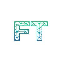 abstract brief ft logo ontwerp met lijn punt verbinding voor technologie en digitaal bedrijf bedrijf. vector
