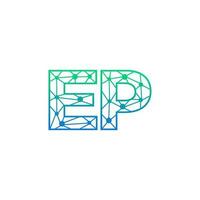 abstract brief ep logo ontwerp met lijn punt verbinding voor technologie en digitaal bedrijf bedrijf. vector