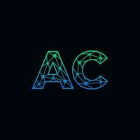 abstract brief ac logo ontwerp met lijn punt verbinding voor technologie en digitaal bedrijf bedrijf. vector