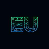 abstract brief EU logo ontwerp met lijn punt verbinding voor technologie en digitaal bedrijf bedrijf. vector