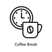 koffie breken vector schets pictogrammen. gemakkelijk voorraad illustratie voorraad