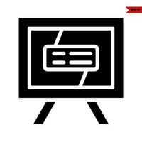 televisie glyph-pictogram vector