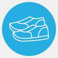 icoon schoenen. school- en onderwijs elementen. pictogrammen in blauw ronde stijl. mooi zo voor afdrukken, affiches, logo, advertentie, infografieken, enz. vector