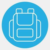 icoon tas. school- en onderwijs elementen. pictogrammen in blauw ronde stijl. mooi zo voor afdrukken, affiches, logo, advertentie, infografieken, enz. vector