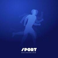 sport- achtergrond met silhouet mannetje atletisch rennen. vector