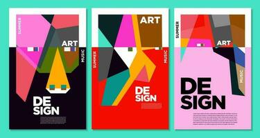 zomer kleurrijk kunst en muziek- festival poster en Hoes sjabloon voor evenement, tijdschrift, en web spandoek. vector