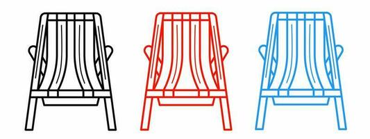 kom tot rust stoel icoon illustratie reeks voor bedrijf. voorraad vector illustratie.