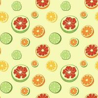 naadloos patroon van sappig plakjes van citrus fruit vector