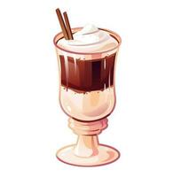 een kop van mokka koffie. heet stimulerend drankje. tekenfilm vector illustratie.