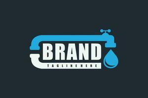 water kraan pijp typografie logo vector