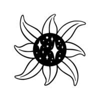 tarot met ster heelal. astraal tarot elementen met hemel- en ruimte symbolen. vector illustratie