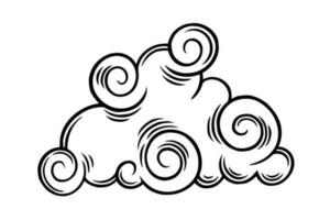 Chinese wolk in gekruld stijl. decoratief oosters wolk voor feestelijk Aziatisch ontwerpen. vector illustratie