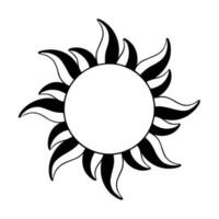 tarot zon cirkel kader. magie tarot zon in tekening stijl. vector illustratie