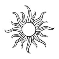 tarot zon schetsen. gotisch tarot ster voor retro en antiek ontwerpen. vector illustratie