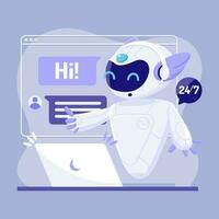 Chatbot met kunstmatig intelligentie- technologie vector