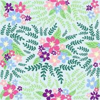 fantasie naadloos bloemen patroon met blauw, roze, Purper, rood, oranje bloemen en bladeren. elegant sjabloon voor mode vector