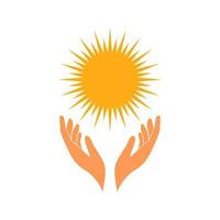 hand- Holding zon vector logo