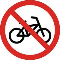 Nee fiets icoon . rood fiets verboden vector teken . niet toegestaan fiets teken