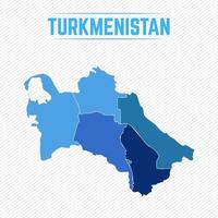 turkmenistan gedetailleerde kaart met regio's vector