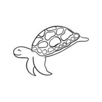 schattige zeeschildpad cartoon geïsoleerd op een witte achtergrond vector