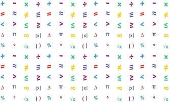 kleurrijke wiskunde symbool patroon plat ontwerp vector