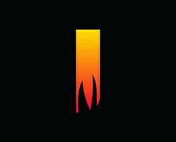 ik brief vlam logo ontwerp brand logo vector
