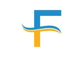 helling f brief logo ontwerp met zucht, vector illustratie